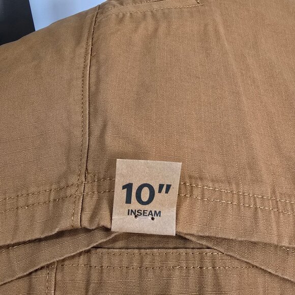 Brahma Relaxed Fit Ripstop Work Rugged Shorts Multi-Use Cargo Pocket Men's Brown - Picture 7 of 8